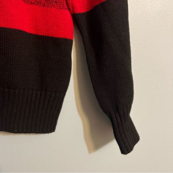 Karen Scott Cotton Turtleneck Kenton Stripe Sweater Women's Small Red/Black NWT - Picture 7 of 13